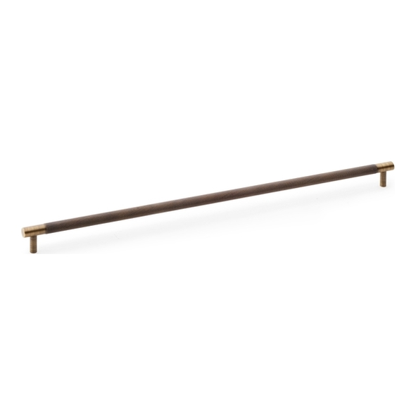 AW810-448-AB • 448mm c/c • Antique Brass • Alexander & Wilks Brunel Knurled T-Bar Cupboard Handle